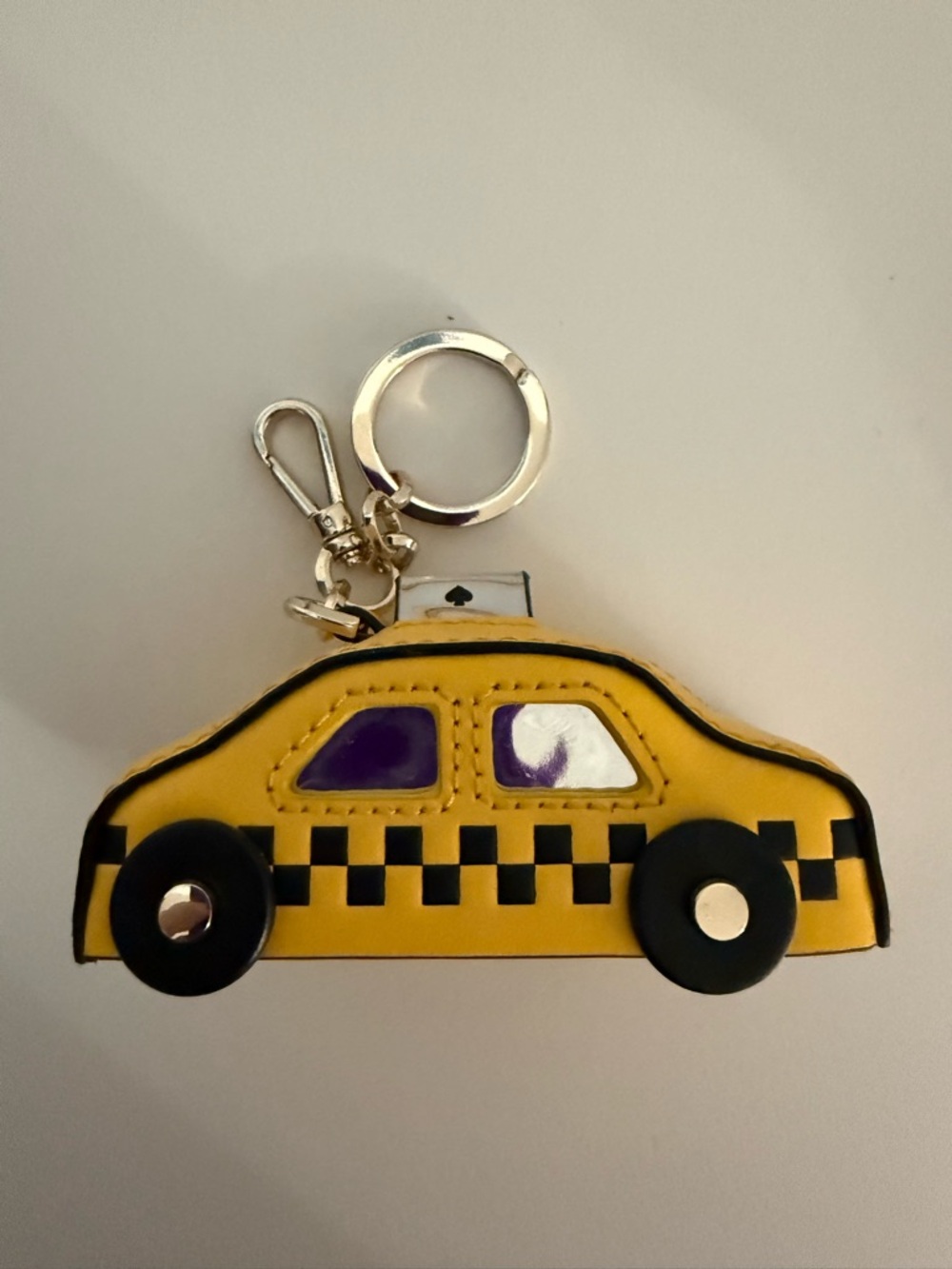 Kate spade taxi cab bag charm keychain